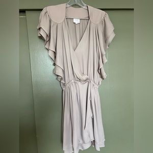 COPY - Parker silk wrap, mini dress ruffled sleeves, size XS in mauve